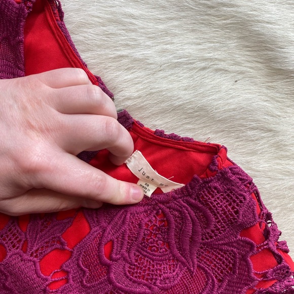 Just me Ruffle Sleeve floral Lace Sheath Dress - Picture 4 of 9